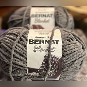 (2)Bernat Blanket Yarn in color Dark Grey